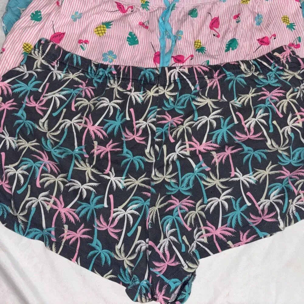 3 Pair Secret Treasure Shorts Loungewear Pajamas Beach Tropical Comfort C